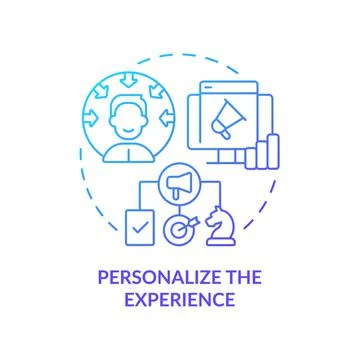Personalize experience blue gradient concept icon Stock Illustration