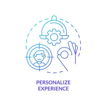 Personalize experience blue gradient concept icon Stock Illustration