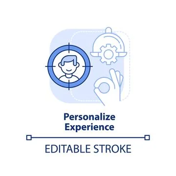 Personalize experience light blue concept icon Stock Illustration