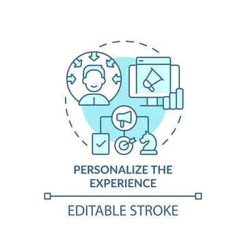 Personalize experience turquoise concept icon Stock Illustration