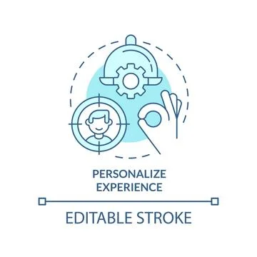 Personalize experience turquoise concept icon Stock Illustration