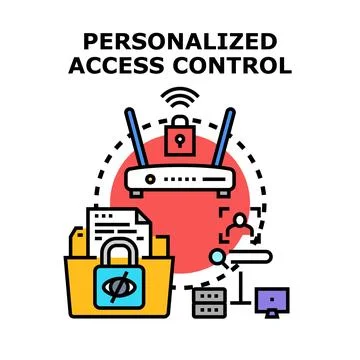 Personalized access control securing network and data privacy Stock Illustration