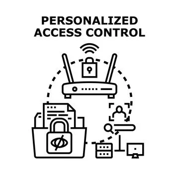Personalized access control securing network and data privacy Stock Illustration