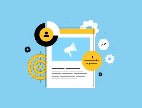 Personalized advertising - user experience with targeted ads and interest-based Stock-Illustration