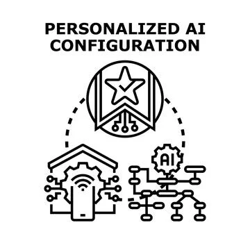 Personalized ai configuration managing smart home ecosystem Stock Illustration