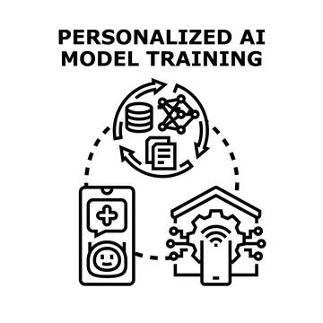 Personalized ai model training cycle with smart devices 스톡 일러스트