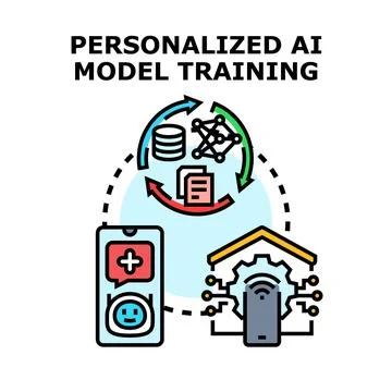 Personalized ai model training cycle with smart devices Stock Illustration