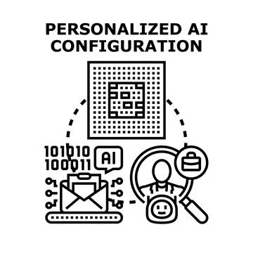 Personalized artificial intelligence configuration for user customization Stock Illustration