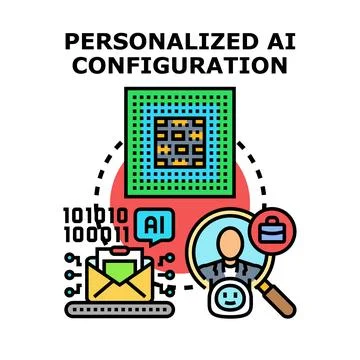 Personalized artificial intelligence configuration for user customization Stock Illustration