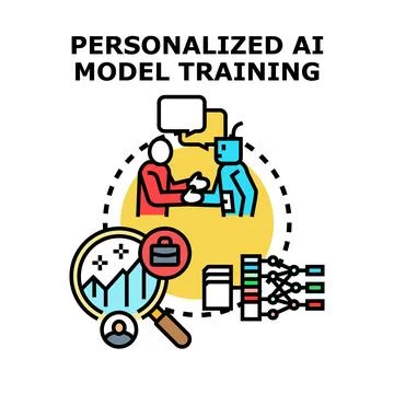 Personalized artificial intelligence model training and development concept イラスト素材
