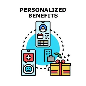 Personalized benefits concept for customer loyalty programs Illustrazione stock