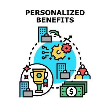 Personalized benefits program strategy concept vector illustration Stockillustratie