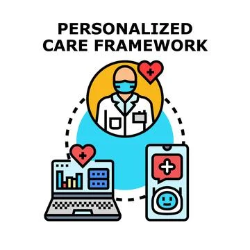 Personalized care framework using digital health technology Stock Illustration