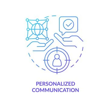 Personalized communication blue gradient concept icon Stock Illustration