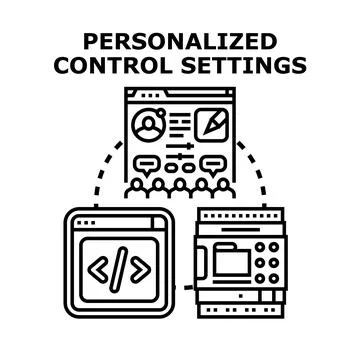 Personalized control settings and user interface customization イラスト素材