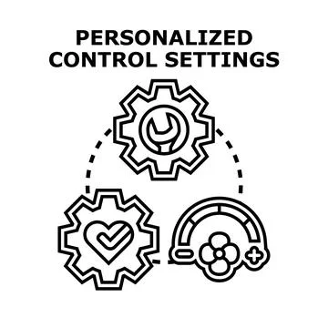 Personalized control settings for user experience customization Stock Illustration
