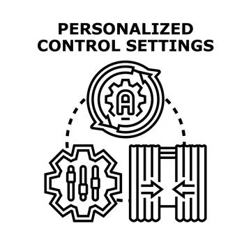 Personalized control settings for user experience automation Stock Illustration