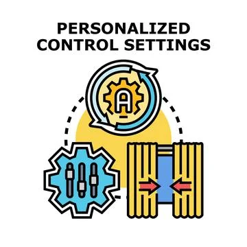 Personalized control settings for user experience automation Stock Illustration