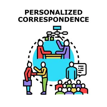 Personalized correspondence and effective communication vector concept Stock Illustration