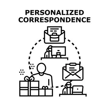 Personalized correspondence strategy sending customer loyalty program gifts Illustration