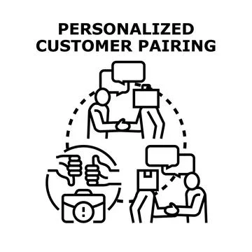 Personalized customer pairing finding ideal business partners Stock Illustration