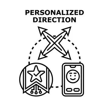Personalized direction with customer experience and digital service Stock Illustration