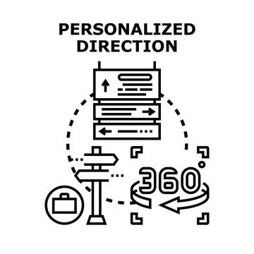 Personalized direction guiding business strategy and career path Illustrazione stock