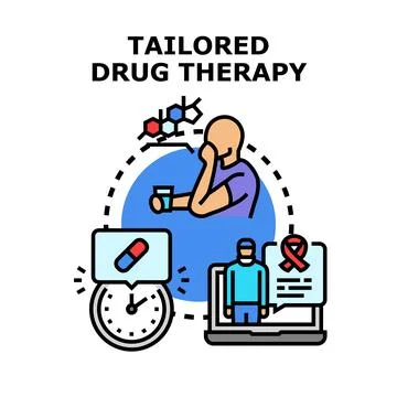 Personalized drug therapy developing medical treatment plan Stock Illustration