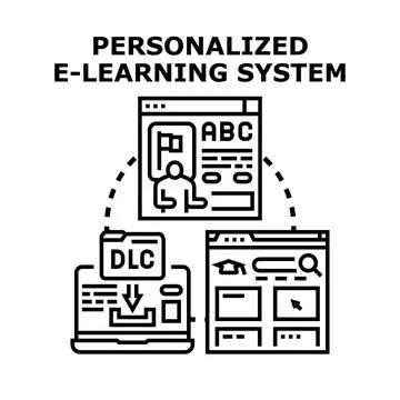 Personalized e learning system for online education access Stockillustratie