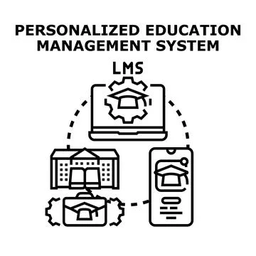 Personalized education management system studying process Illustrazione stock