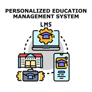 Personalized education management system studying process 스톡 일러스트