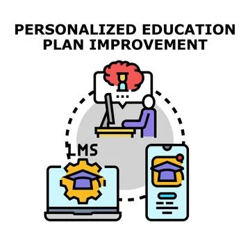 Personalized education plan improvement learning management system Illustrazione stock