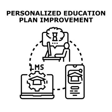 Personalized education plan improvement learning management system Illustrazione stock