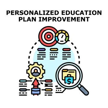 Personalized education plan improving individual career goals Stock Illustration