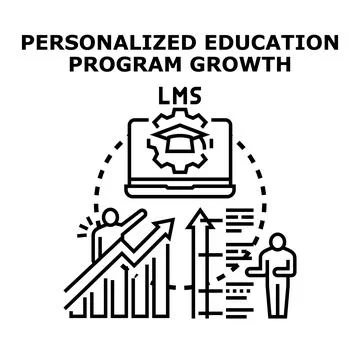 Personalized education program growth using learning management system Stock Illustration