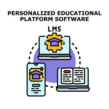 Personalized educational platform software learning management system concept Illustrazione stock