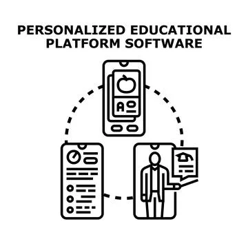 Personalized educational platform software for online learning Stock Illustration