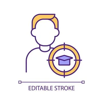 Personalized educational program RGB color icon Illustrazione stock