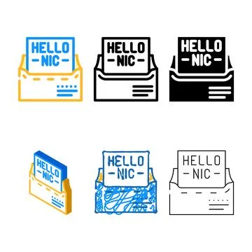 Personalized email color icon vector types Stock Illustration