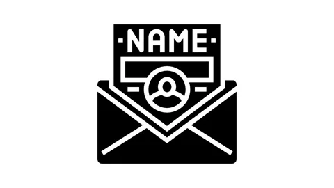 Personalized email glyph icon animation Stock Footage 326158634