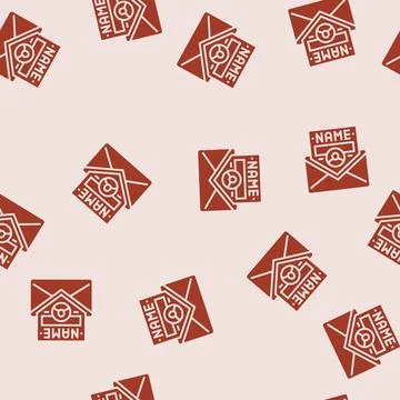 Personalized email glyph seamless pattern Stock Illustration