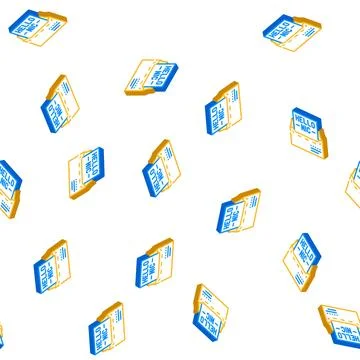 Personalized email isometric icon seamless pattern Stock Illustration