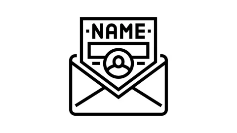 Personalized email line icon animation Stock Footage 326137001