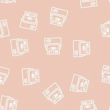 Personalized email line vector seamless pattern Stock Illustration