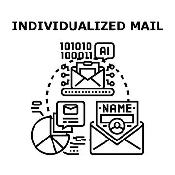 Personalized email marketing message sending concept Stock Illustration