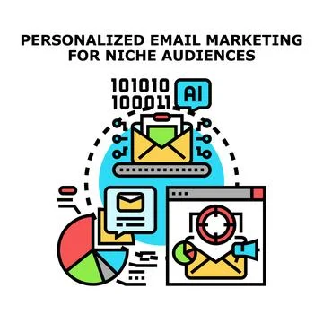 Personalized email marketing targeting specific niche audiences Stockillustratie