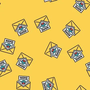 Personalized email vector seamless pattern Stock Illustration