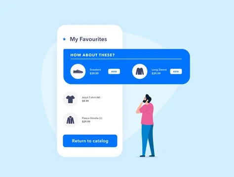 Personalized Favorite items. Customize e-commerce favourite wish list tab with e Illustrazione stock