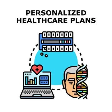Personalized healthcare plans using genetics and data イラスト素材