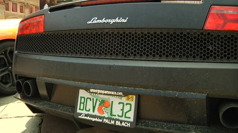 Personalized Lamborghini plate Stock Footage 36176312
